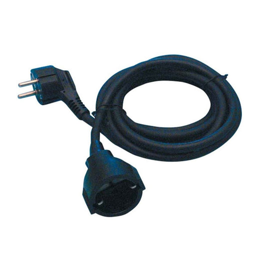 Prolongación eléctrica de goma negra 3x1,5 mm – 8 m con toma de tierra (3800W)
