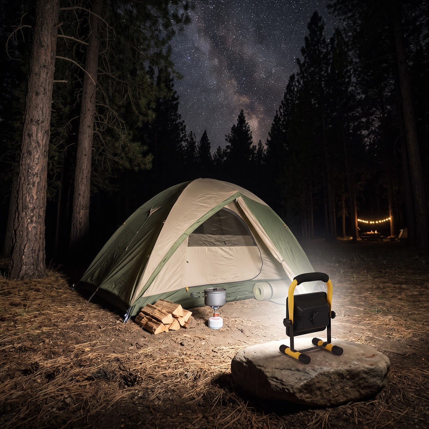 Projetor LED portátil recarregável de 20 W – Luz de 4000 K com bateria de 8800 mAh