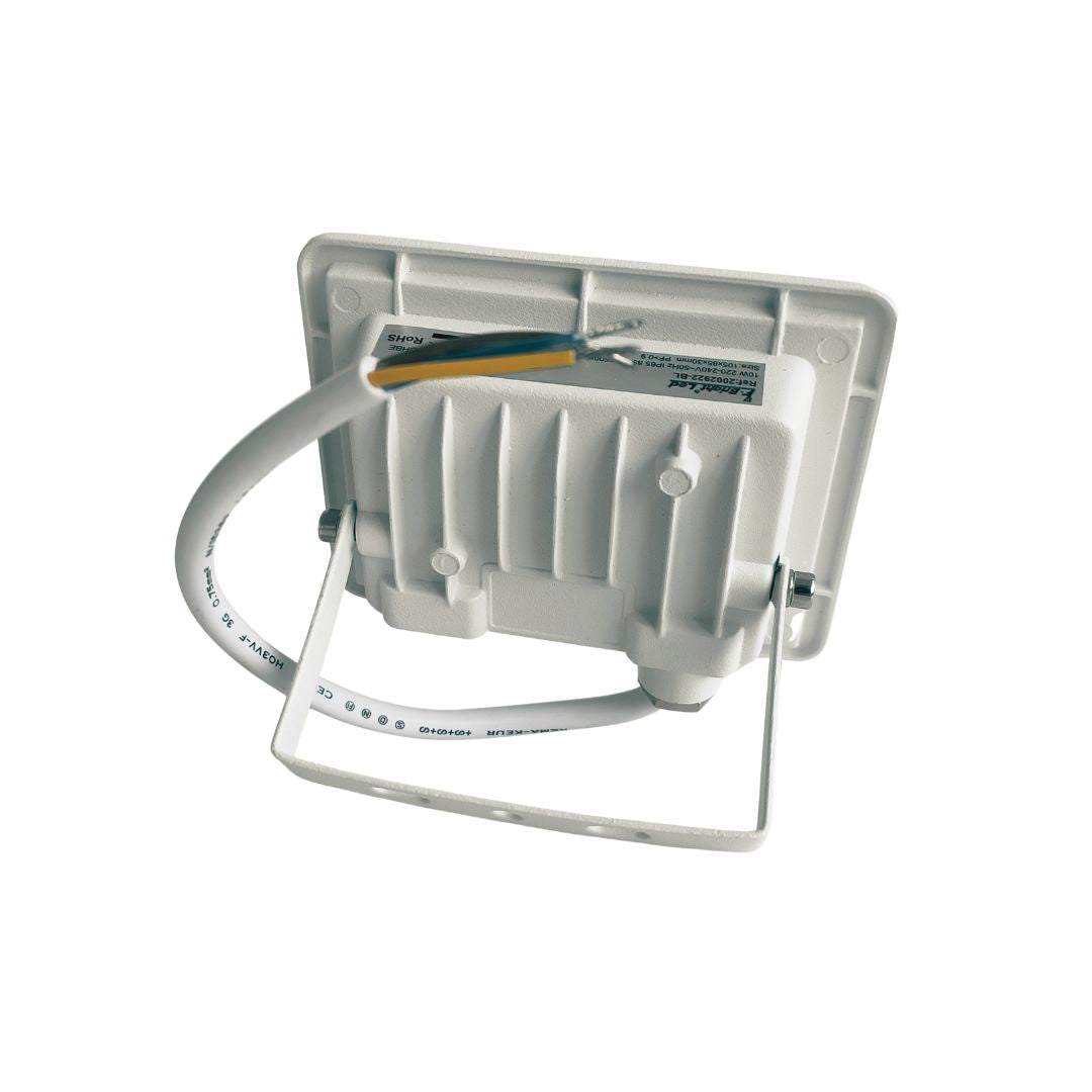 Proyector LED Extraplano 10W IP65 6500K | Compacto en Aluminio Blanco