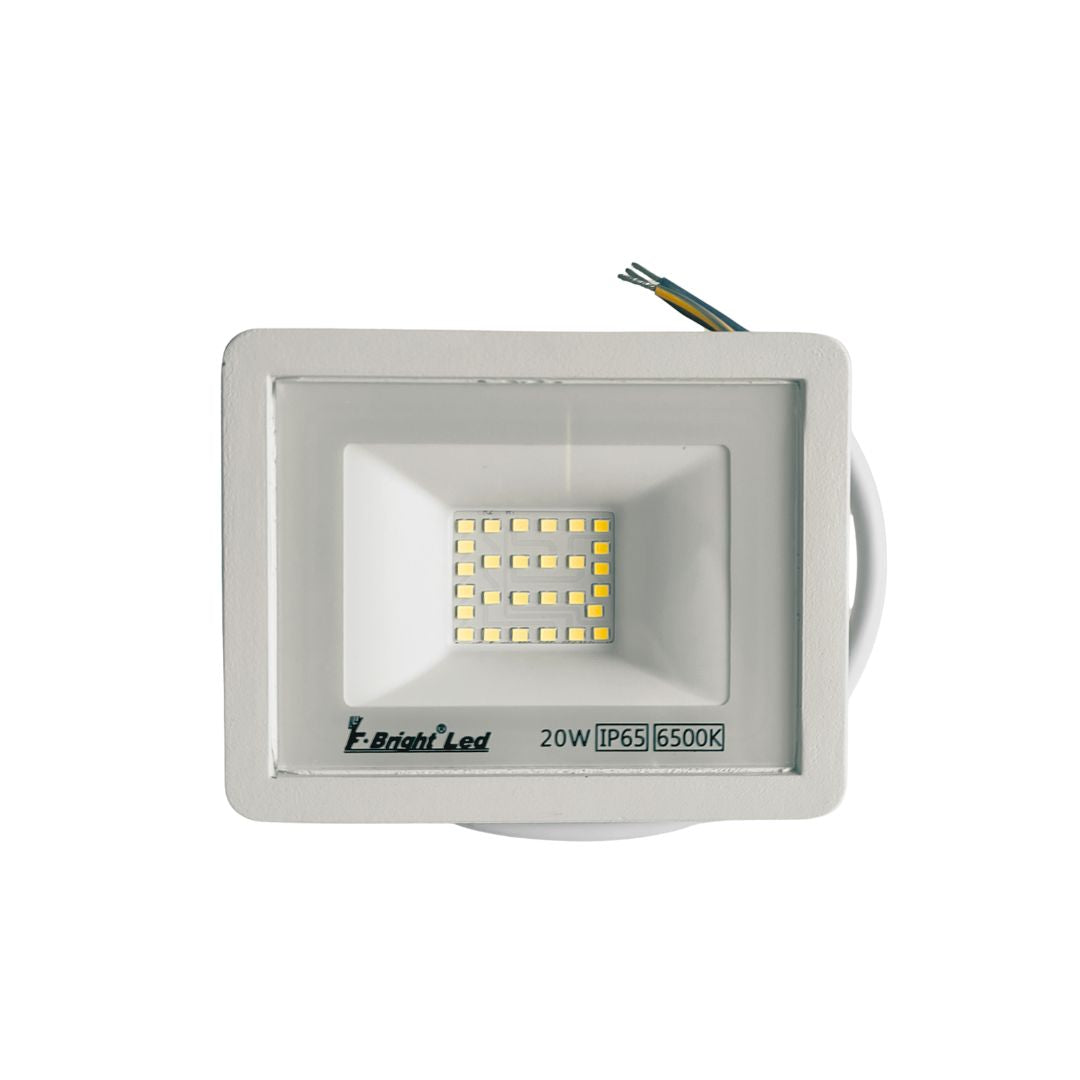 Proyector LED Extraplano 20W IP65 6500K | Alto Rendimiento en Aluminio Blanco