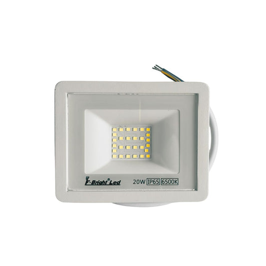 Proyector LED Extraplano 20W IP65 6500K | Alto Rendimiento en Aluminio Blanco