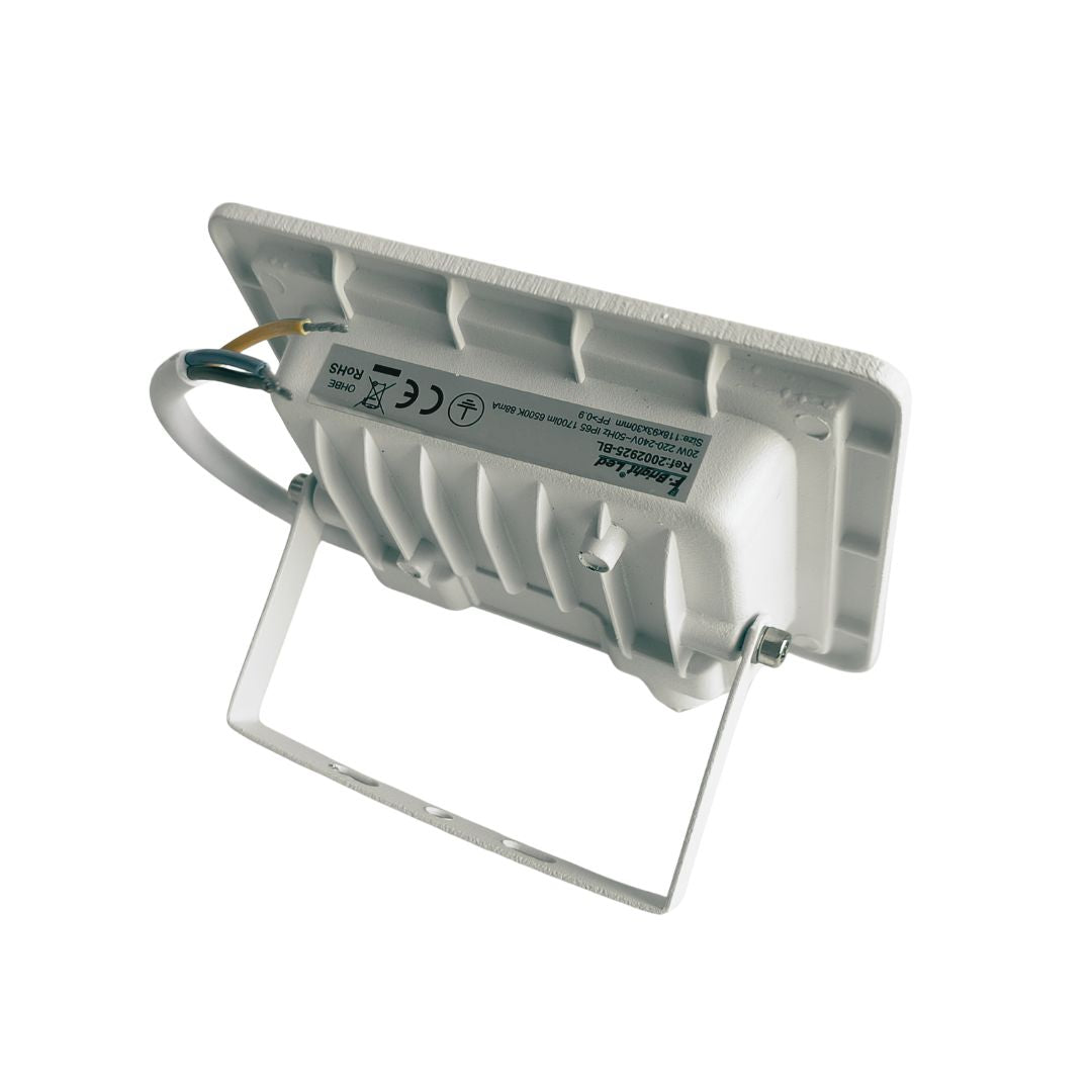 Proyector LED Extraplano 20W IP65 6500K | Alto Rendimiento en Aluminio Blanco