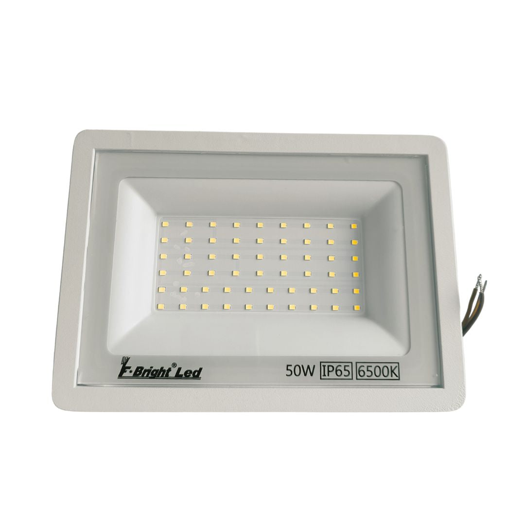 Proyector LED Extraplano 50W IP65 6500K | Alto Rendimiento en Aluminio Blanco