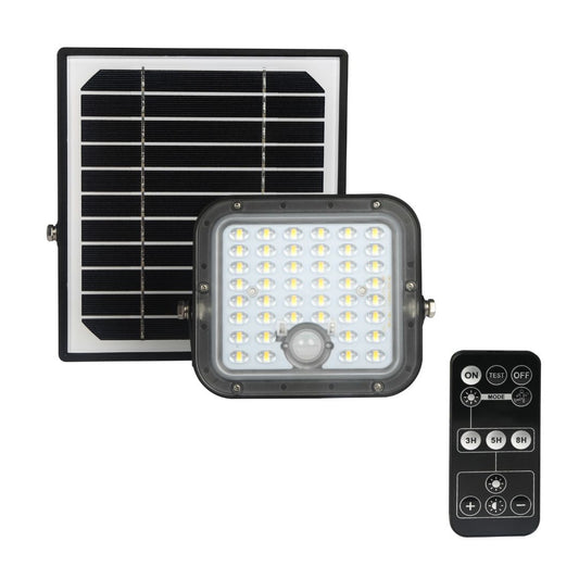 Projecteur LED Solaire 10W 4000K avec Crépuscule et Capteur de Mouvement IP65