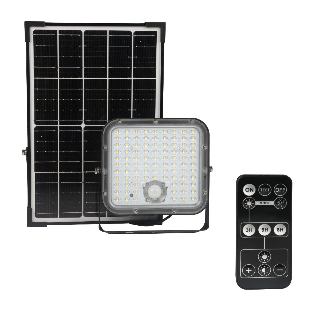 Proyector LED Solar 30W 4000K con Sensor Crepuscular y de Movimiento IP65