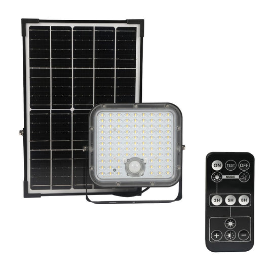 Projecteur LED Solaire 30W 4000K avec Crépuscule et Capteur de Mouvement IP65