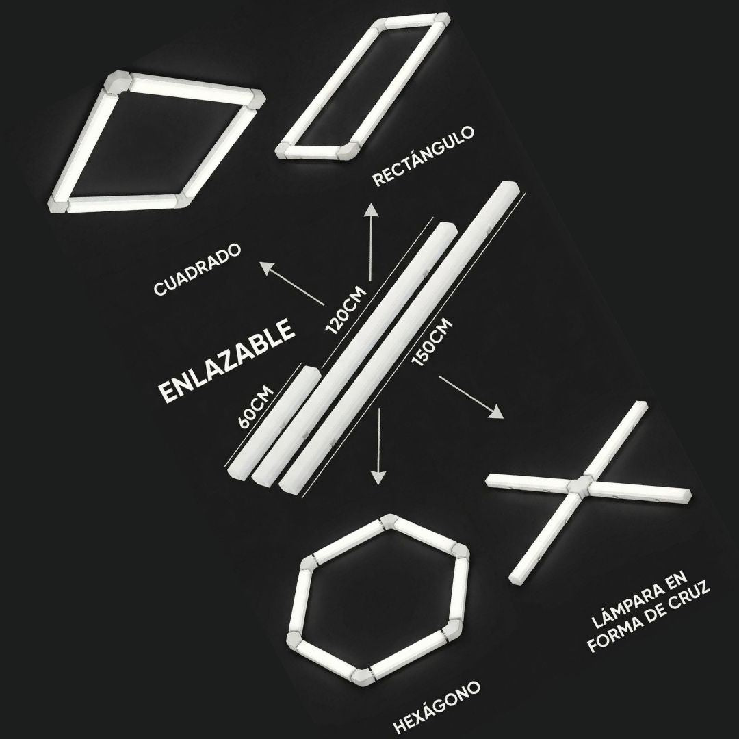 Regleta LED Enlazable CTT 60/120/150 cm (20W · 40W · 50W) – Lámpara Lineal Modular para Figuras y Estructuras Luminosas