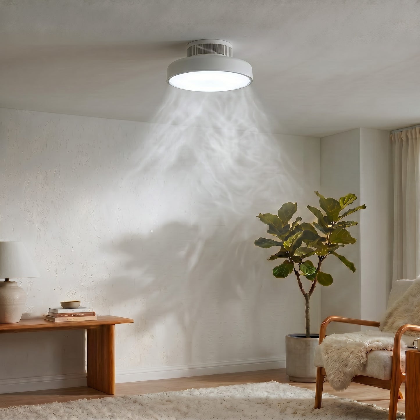 Ventilador plafón LED sin aspas 45W regulable con mando y CCT