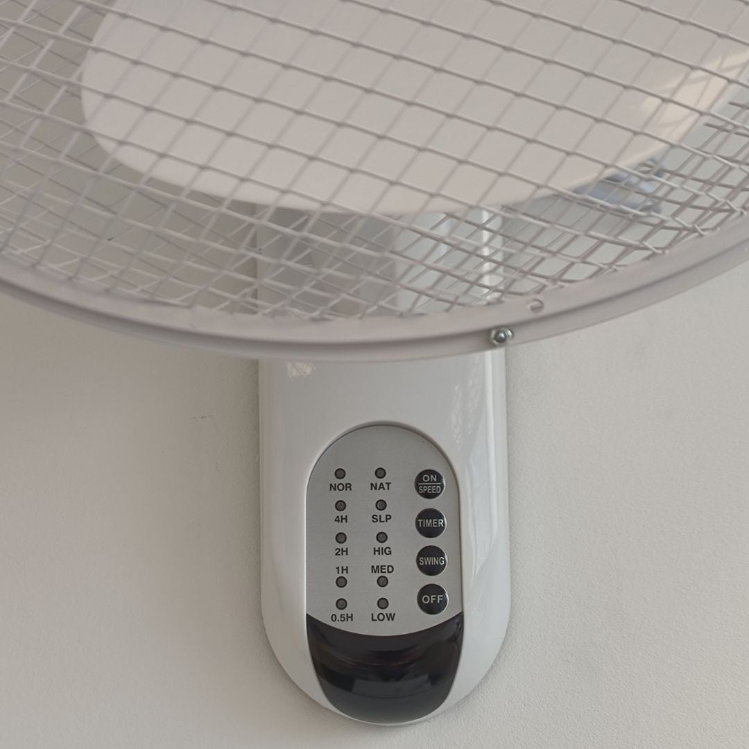 Ventilador de Pared 50W con 3 Velocidades y Mando a Distancia
