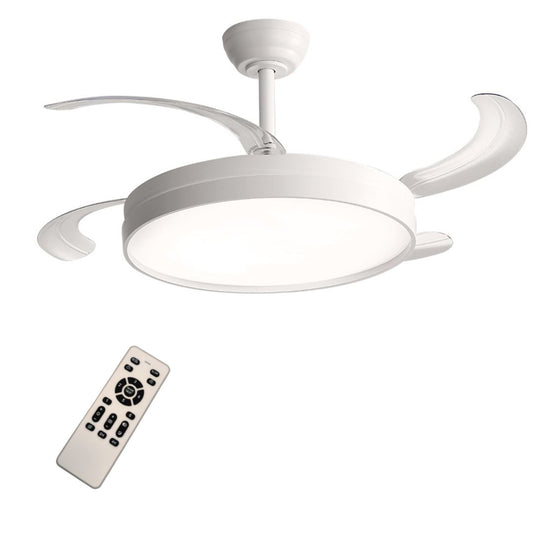 Ventilador de Techo LED Blanco con Aspas Plegables y Mando a Distancia