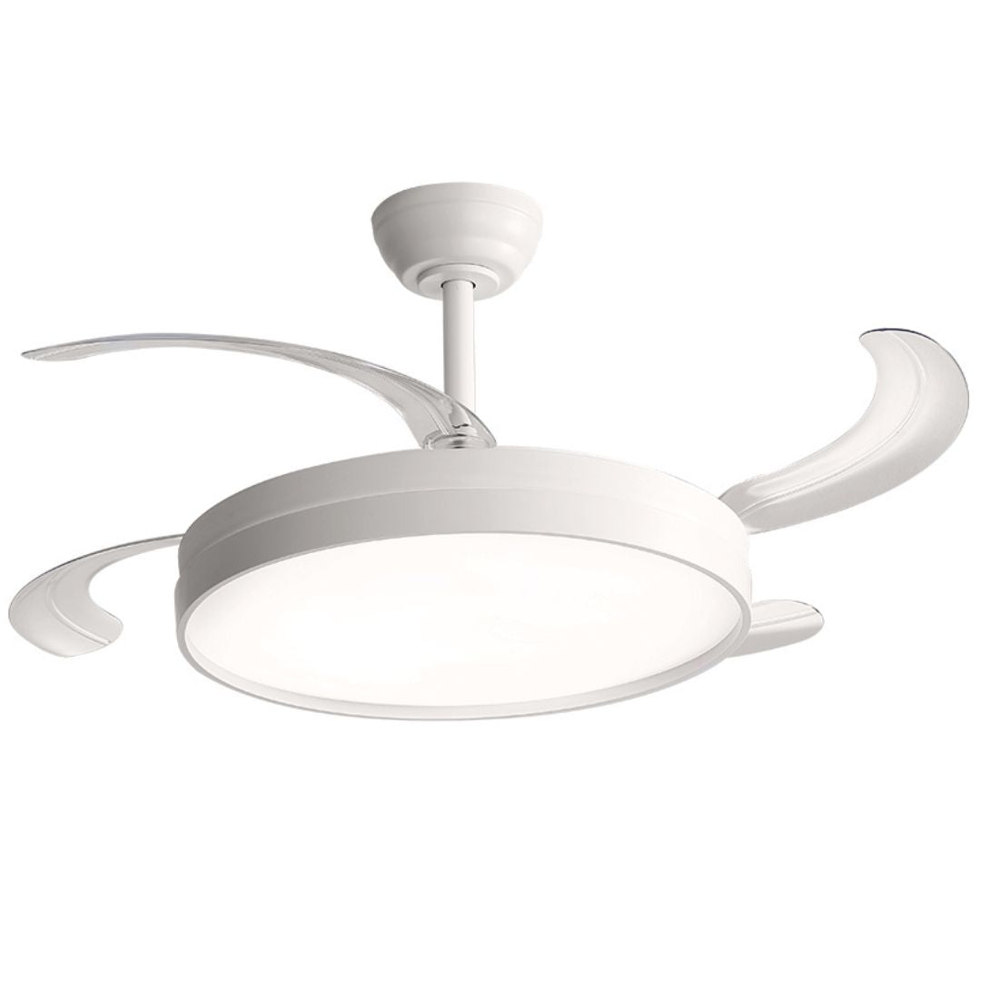 Ventilador de Techo LED Blanco con Aspas Plegables y Mando a Distancia