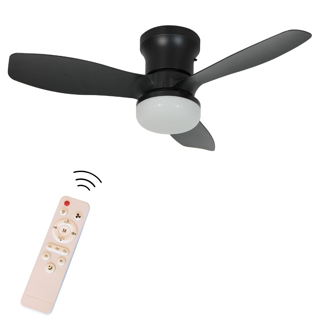 Ventilador Pequeño de Techo 20W LED Regulable con Mando – 12W Motor DC