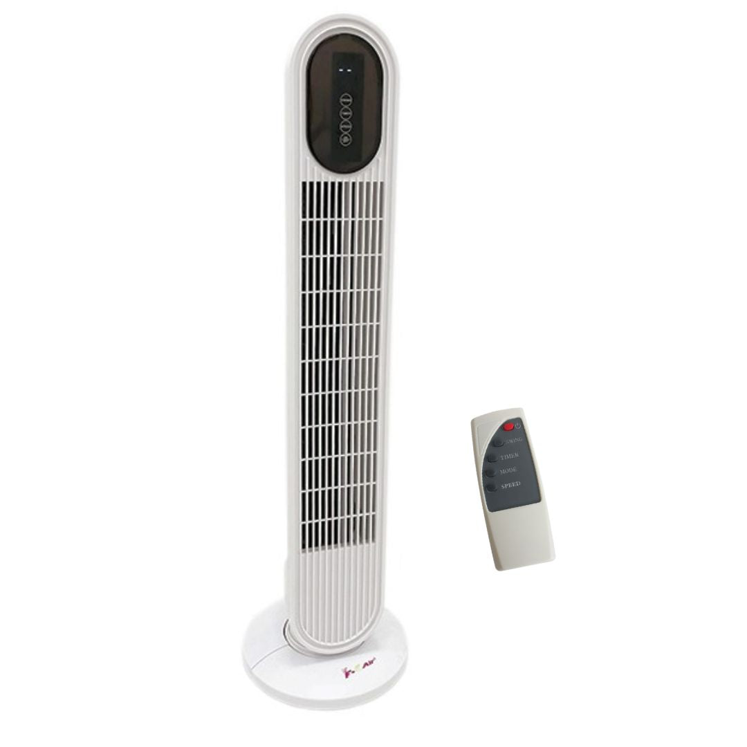 Ventilador de Torre con Mando – 3 Velocidades, Oscilante, Panel Digital y Temporizador 10h