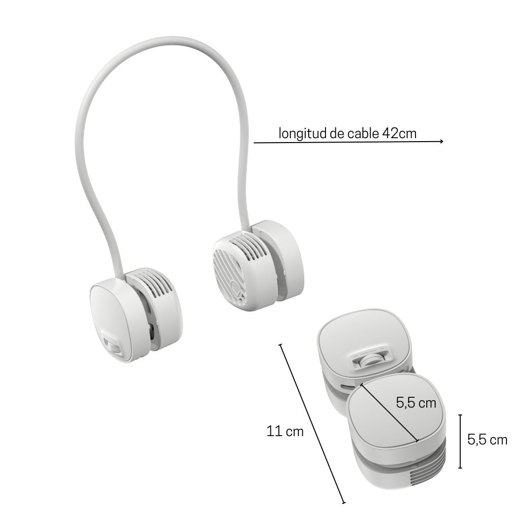 Ventilador Portátil para Colgar en el Cuello Recargable USB 4,5W