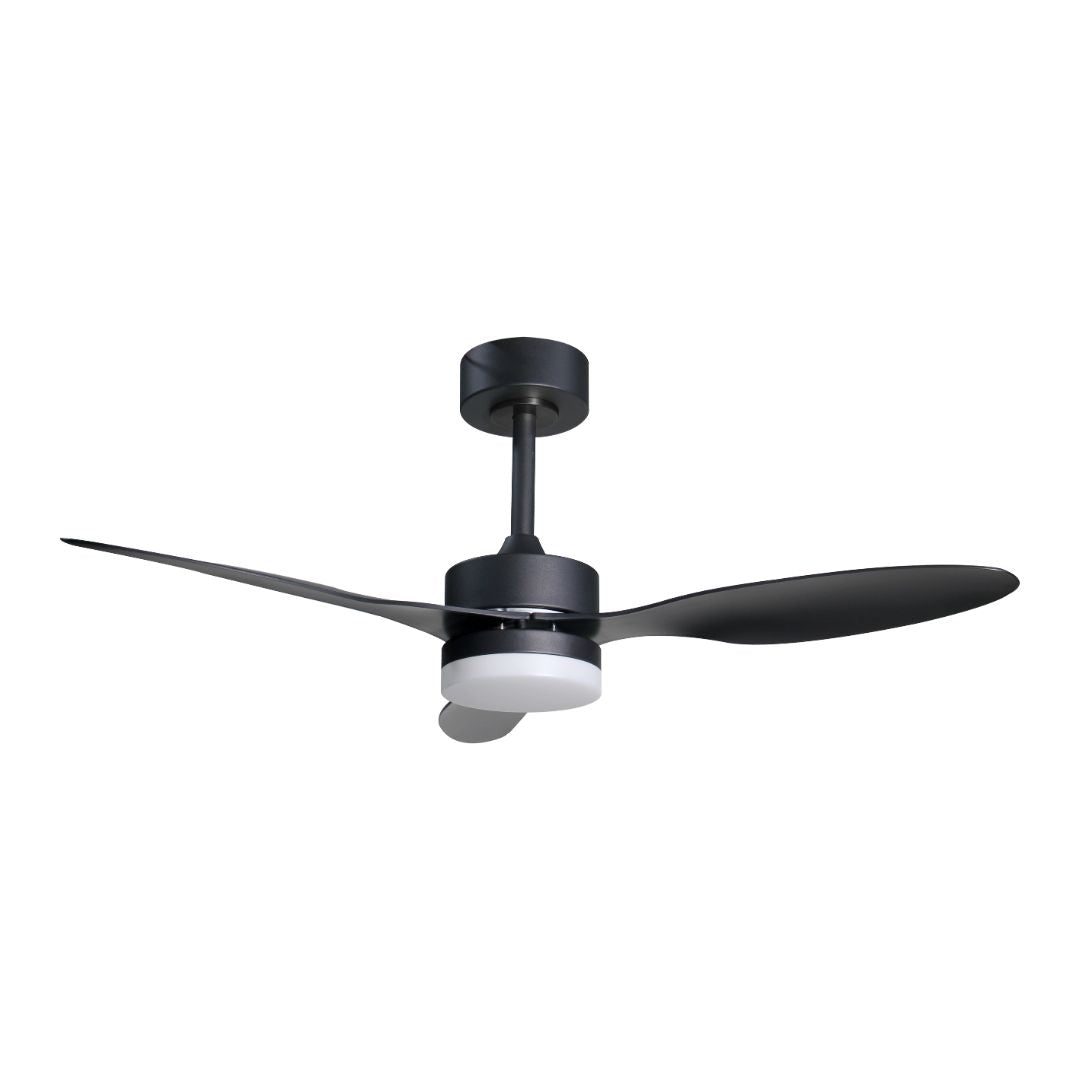 Ventilador de Techo Negro con Luz LED Regulable y Motor DC – 6 Velocidades