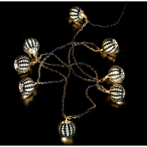 Guirnalda Led 8 Esferas Plateadas