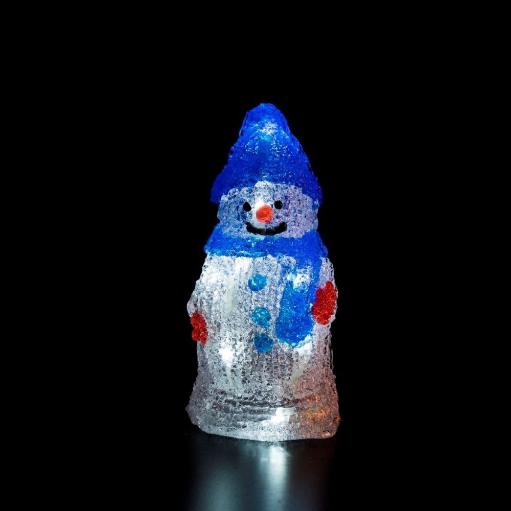 Muñeco de nieve luminoso de 20 cm con 10 LED y pilas incluidas