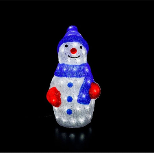 Muñeco de Nieve 30 Luces Leds Blancas para Interior & Exterior