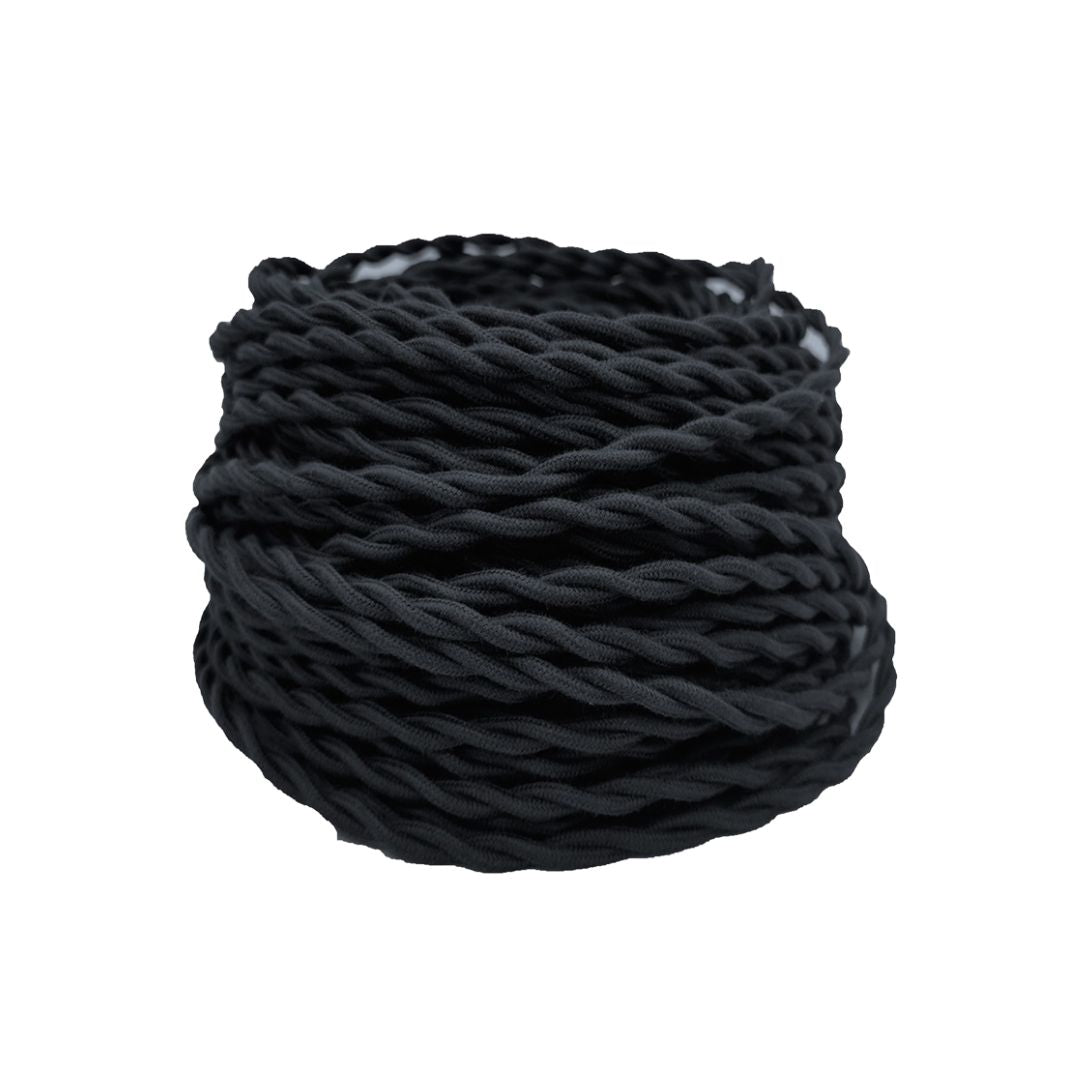 Cable Eléctrico Trenzado Algodón 3x1,5 mm Negro venta por metros