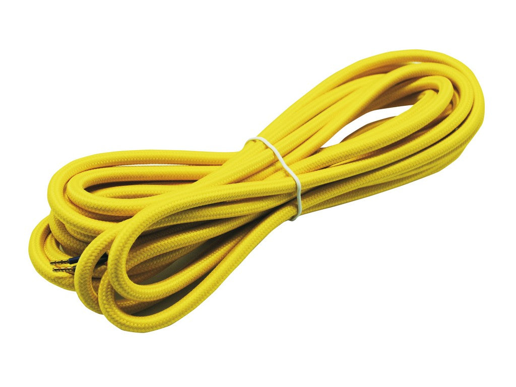 Cable Eléctrico Textil 2 X 0,75mm. en Rollo de 5m Amarillo