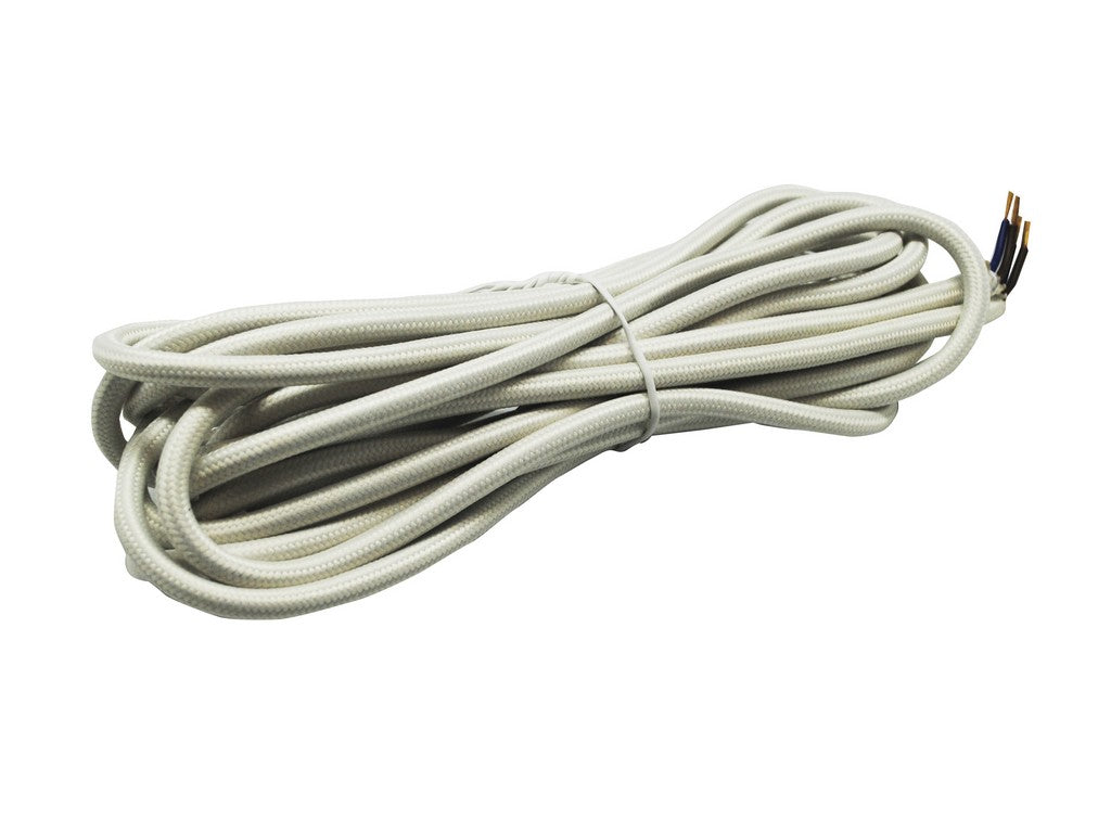 Cable Eléctrico Textil 2 X 0,75mm en Rollo de 5m Marfil