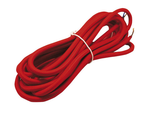 Cable Eléctrico Textil 2 X 0,75mm en Rollo de 5m Rojo