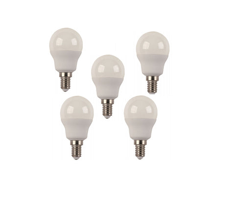 Pack 5 Bombillas Esféricas Led E14.