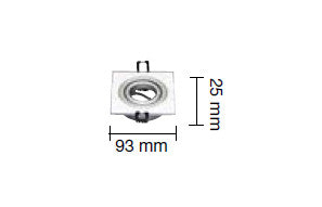 Aro Empotrable Basculante Cuadrado Plata 2 Aros Interiores.