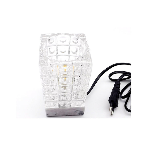 Lámpara Mesa Base Mármol Blanca con G9 incluida.