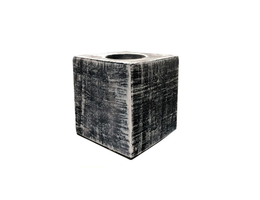 Candeeiro de mesa, base de cimento cinzento com cabo e interruptor