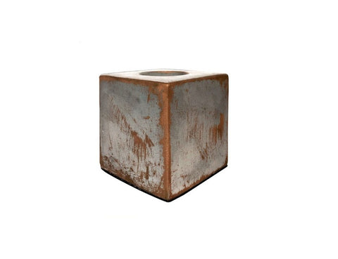 Base para lámpara de mesa, cubo de cemento dorado con interruptor