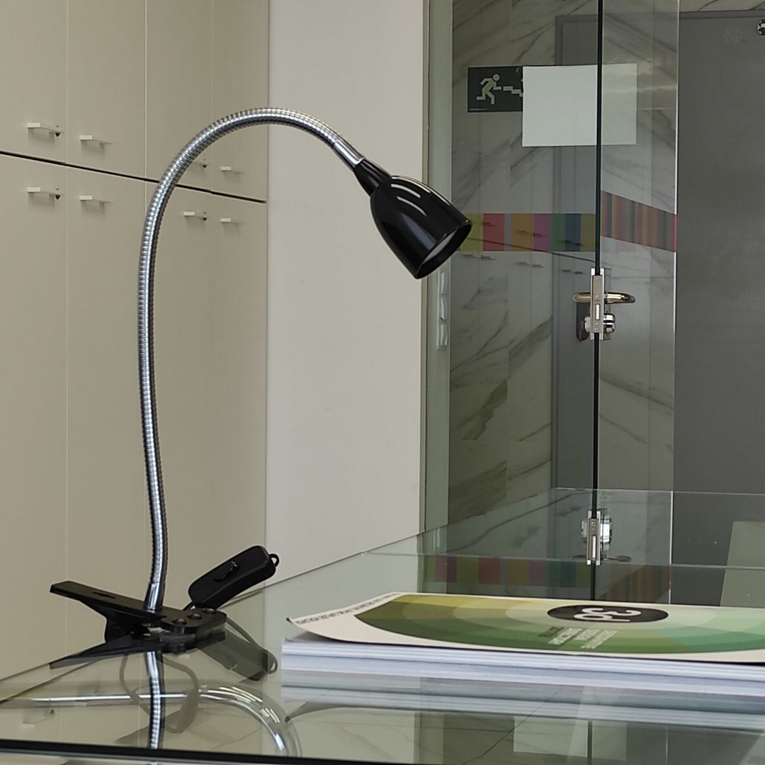 Flexo Led con Pinza de Sujeción 3w 6400k Negro