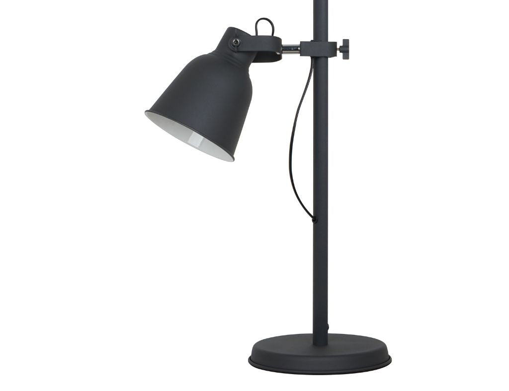 Lámpara de Mesa de metal negro con foco orientable