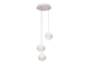 Lámpara Colgante Led 3 Bolas Blancas 3x7w 2700k