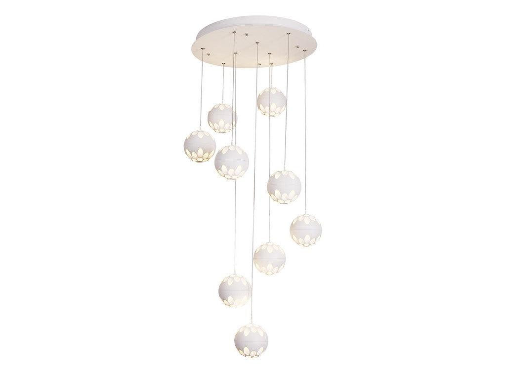 Lámpara Colgante Led 9 Bolas Blancas 9x7w 2700k
