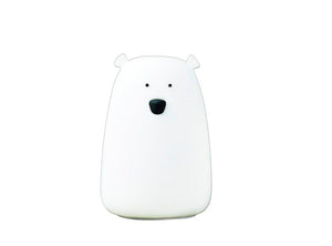 Luz Nocturna Led Oso Silicona con USB Blanco.