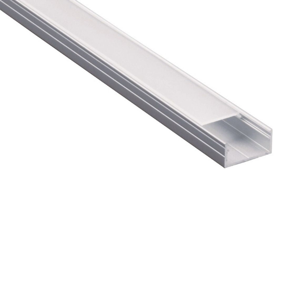 Perfil de Aluminio Superficie con Tapa Opal para Tira Led 4mt 18x8,5mm