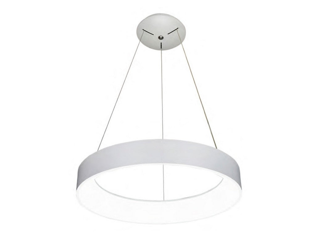 Candeeiro Suspenso Led Branco Círculo Design 80w 3000k