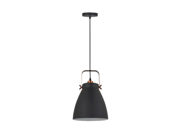 Lámpara Colgante 1 Foco de Aluminio Negro y Cobre