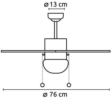 Ventildor de Techo Tranen Blanco con luz.