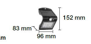 Aplique LED Solar 1,5W IP65 con Sensor de Presencia y Crepuscular Negro