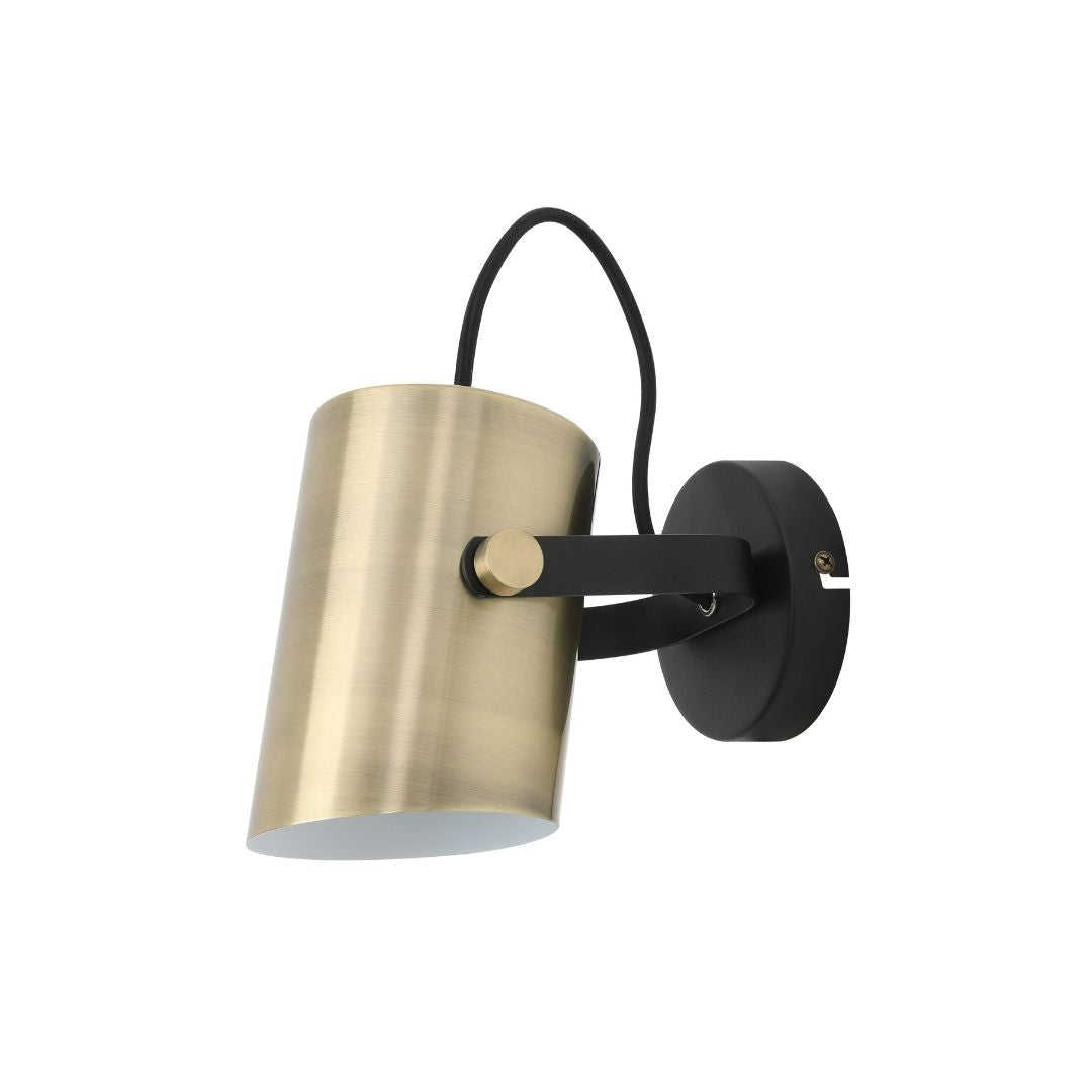 Aplique de Pared Interior Orientable de Aluminio Negro y Dorado · E27 3