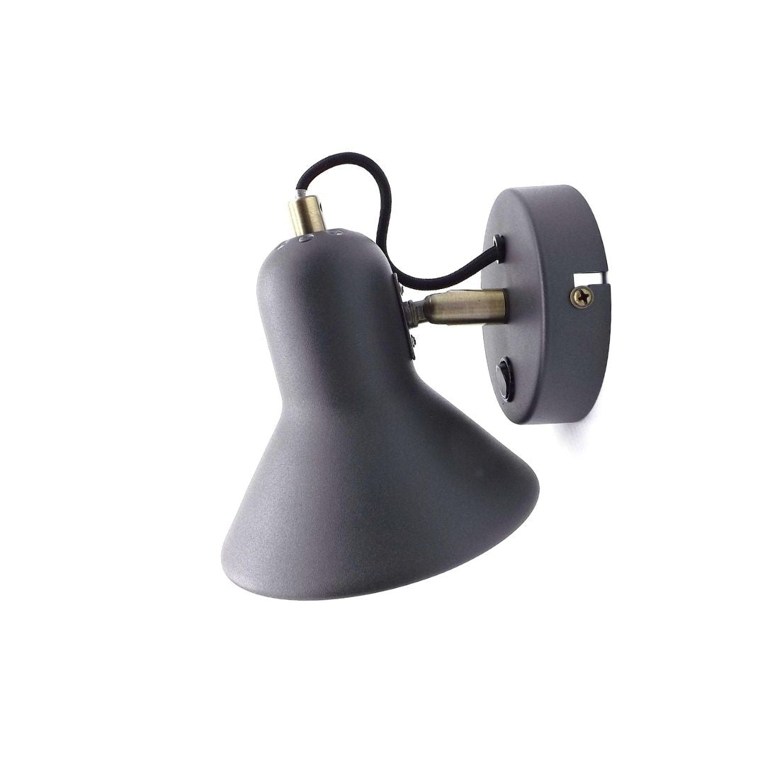 Aplique de Pared con Interruptor Direccionable de Metal gris