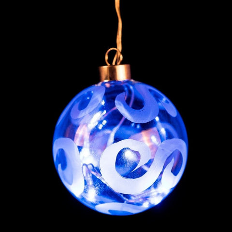 Bola Navidad Led Cristal con Luces Azules