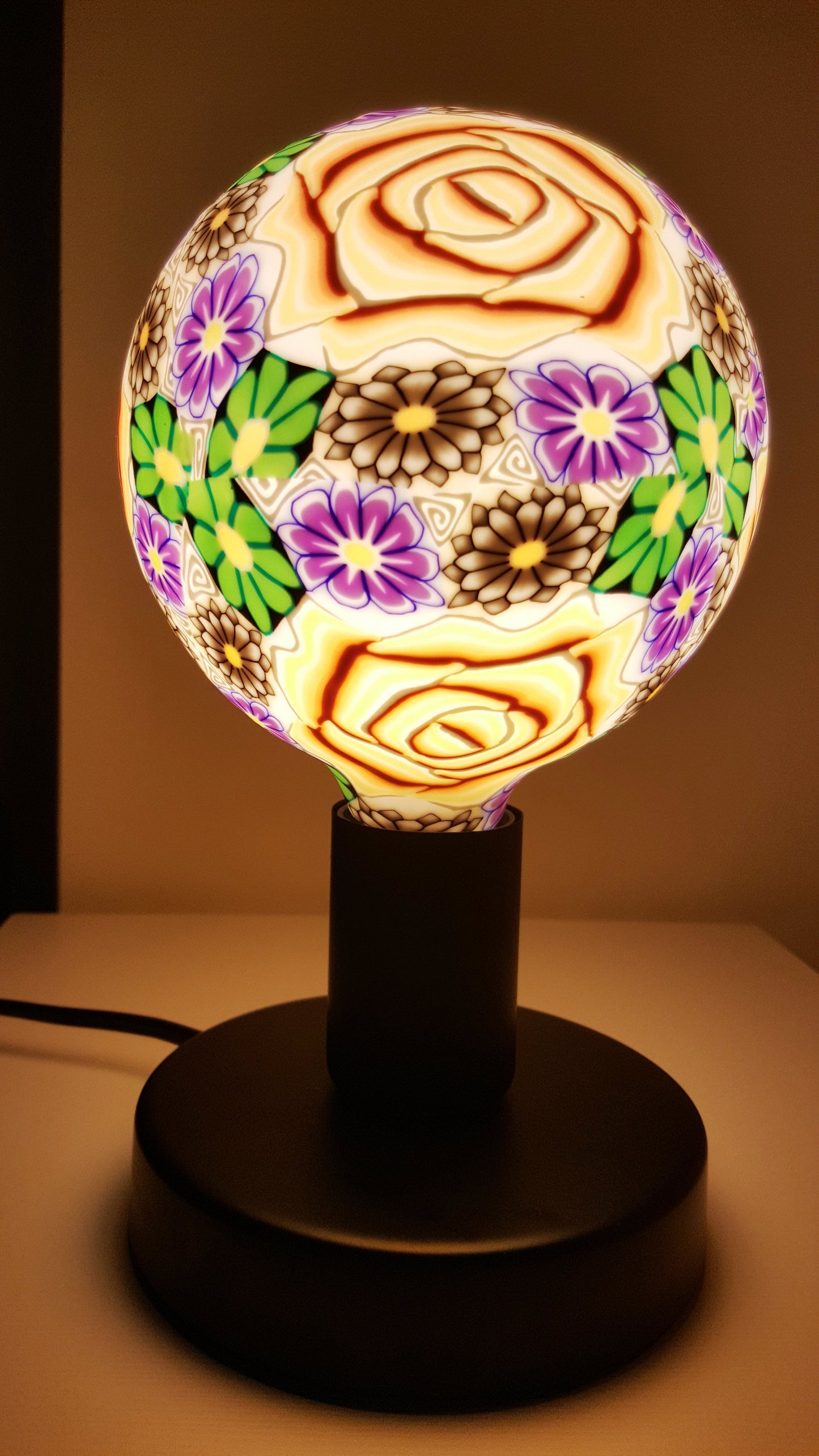 Bombilla Decorativa Led Silicona Flor Naranja.