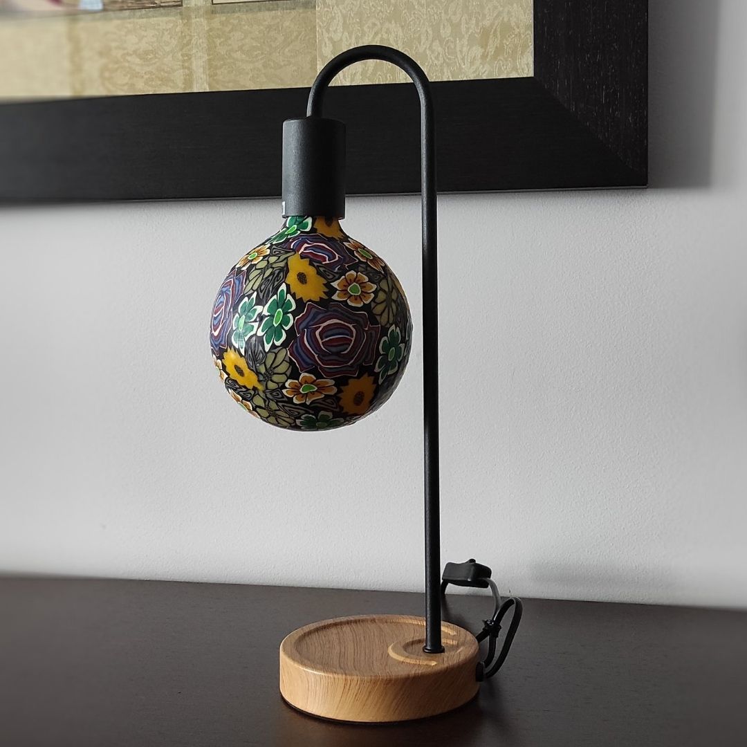 Bombilla Decorativa LED E27 4w 3000k Globo Silicona Flores y Hojas Verdes 4
