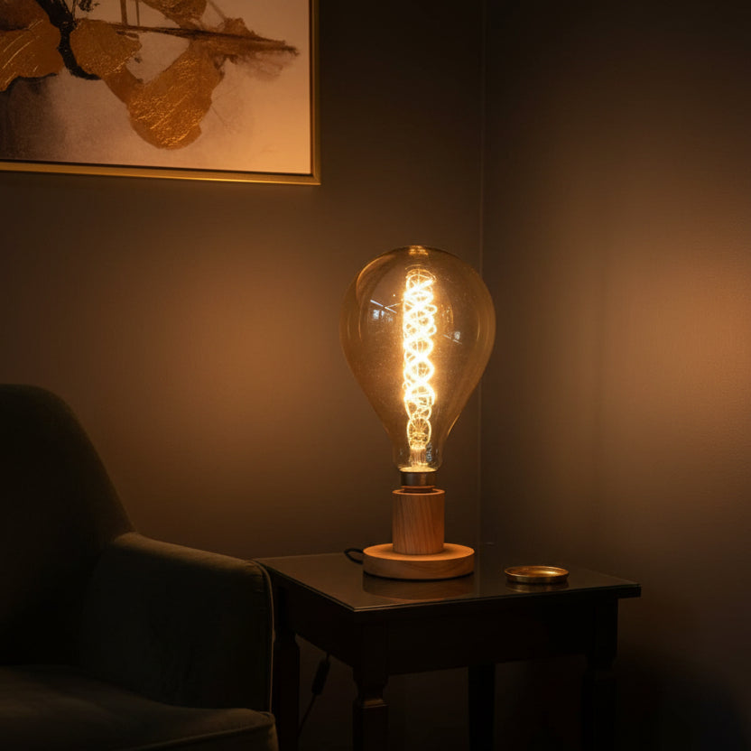 Bombilla Decorativa LED Grande E27 8W 2700k Filamento Rizado Cristal Dorado 2