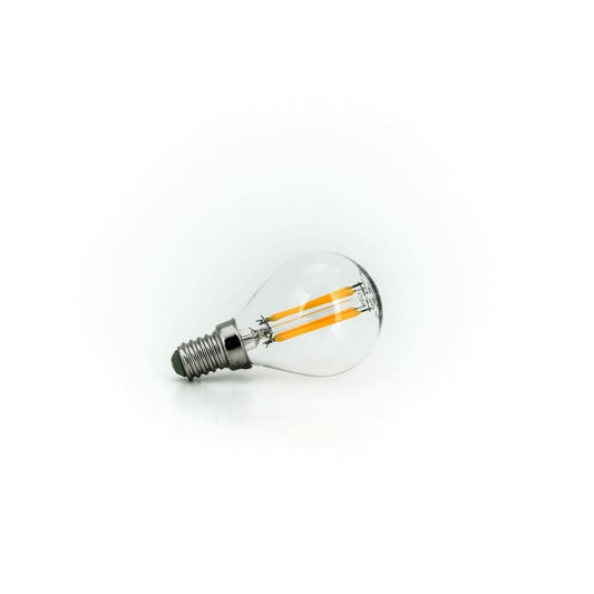 Bombilla Esférica Filamento LED E14 4W 2000K-3000K Cristal Claro