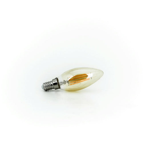 Bombilla Vela LED E14 4W 2200K Cristal Dorado