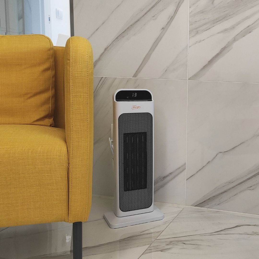 Tour de chauffage oscillante 2000 W avec programmateur, télécommande et fonction WiFi